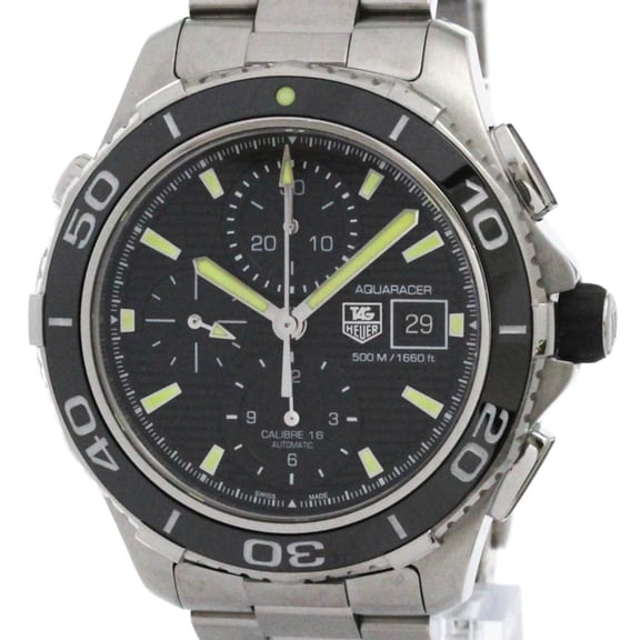 Pre-Owned TAG HEUER Aquaracer 500M Chronograph Steel Automatic CAK2111 Polished