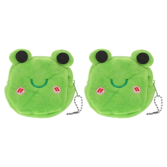HEANUJJ Frog Shaped Wallet, Green Plush, Soft Material, Versatile Styling, 2Pcs