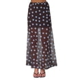 thumbnail image 2 of Women's Mesh Polka Dots Skirts Elastic Waist Semi See Through Skirt for Streetwear Coffee Blue Dot M, 2 of 9