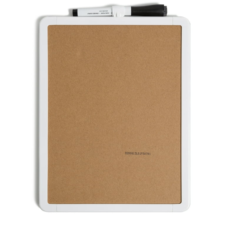 U Brands 8.5" x 11" Contempo Magnetic Dry Erase Whiteboard, White Frame