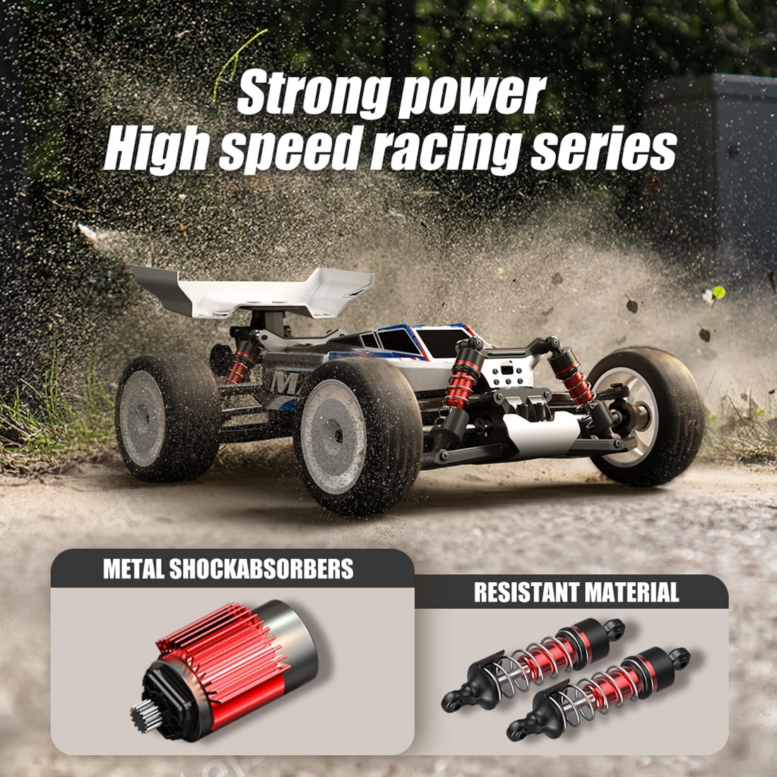 1:10 Scale 4WD RC Off-Road Truck 50KM/H High Speed, 2.4G Remote Control Car with 3 Batteries, Professional Suspension System, All-Terrain Electric Vehicle for Teens & Adults