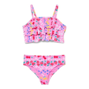 Wonder Nation Baby and Toddler Girl Ruffle Bikini Swimsuit, 2-Piece, Sizes 12M-5T