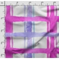 thumbnail image 2 of Soimoi Check Printed, Cotton Satin Spandex, Sewing Fabric by The Yard 54 Inch Wide, Decorative Fabric for Dresses and Home Accents, Fuschia Pink, 2 of 5