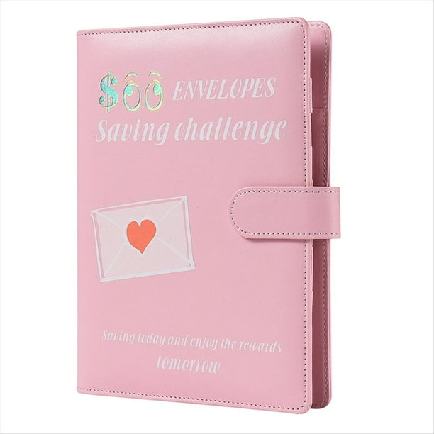 Carpeta de Presupuesto A5 con 100 Sobres para Ahorrar Dinero con Sobres en Efectivo - Libro de DesafíOs para Ahorrar 5.050 San ValentíN Rosa