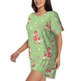 thumbnail image 2 of Wukai Cute Poodle Dog Women's Pajama Set,Short-Sleeve Top and Shorts with Elastic Waistband and Pockets for Loungewear, Yoga, and Casual Wear-, 2 of 8