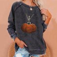 thumbnail image 1 of Jersey de cuello redondo Top holgado sudadera clásica para mujer traje de calle sencillo, 1 of 8