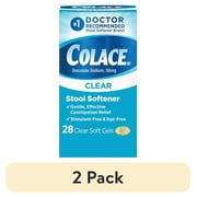 (2 pack) Colace Clear Stool Softener Soft Gel Capsules Constipation Relief 50mg Docusate Sodium, 28 Ct
