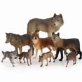 thumbnail image 2 of Set de figuras de lobos, 9 piezas, PVC, realistas, lobos salvajes, 2 of 3