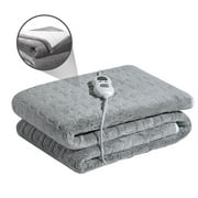 Electric Heated Blanket, Soft Flannel Nap Quilt, Safe Fast Heating, 6 Level of Temperature, 50*60in