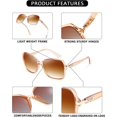thumbnail image 5 of FEISEDY Vintage Square Polarized Sunglasses Trendy Cateye Ladies Oval Elegant Sun Glasses for Women Men B2760, 5 of 8