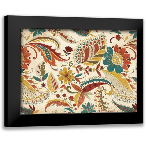 Wild Apple Portfolio 14x11 Black Modern Framed Museum Art Print Titled - Boho Paisley Spice III