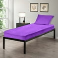 thumbnail image 4 of Gilbins 30" x 75" Cot Size 2-Piece Bed Sheet Set, Made of Ultra Soft Cotton, Perfect for Camp Bunk Beds/RVs/Guest Beds (Purple), 4 of 7