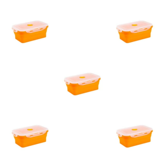 Guardoinrt Sealed Preservation Box Food Fresh And Secure With Silicone Lunch Container orange 350ml 5Set