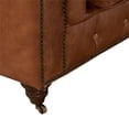 thumbnail image 6 of Crafters and Weavers Craftsman Mission Leather Loveseat in Light Chestnut, 6 of 7