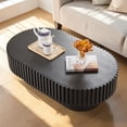 thumbnail image 2 of Tcbosik Oval Coffee Table, 43.7" Modern Cocktail Tea Table, Farmhouse Center Table for Living Room, Easy Assembly, Black, 2 of 7