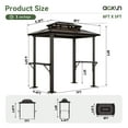 thumbnail image 2 of Dateyes 8'x 5'Grill Gazebo, Hardtop Gazebo for Outdoor BBQ, Polycarbonate Double Roof Canopy with Shelves for Patio Backyard, 2 of 8