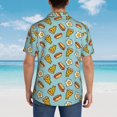 thumbnail image 4 of Balery Hot Dog Pizza Camisas hawaianas de manga corta para hombre, camisas playeras de corte holgado, camisas de vacaciones con botones,Small, 4 of 7