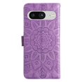 thumbnail image 3 of TECH CIRCLE Phone Case for Google Pixel 8,Google Pixel 8 Wallet Case Sunflower Embossed PU Leather Flip Phone Cover Card Slots Magnetic Clasp Stand Kickstand Case with Hand Strap,Purple, 3 of 9