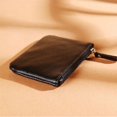 thumbnail image 4 of Leather Coin Purse Pouch with Zipper, Small Change Wallet for Men Women, Compact Card Holder Key Pouch for Coins Cash Cards, Gift for Him Her,Brown,coin purse, 4 of 5