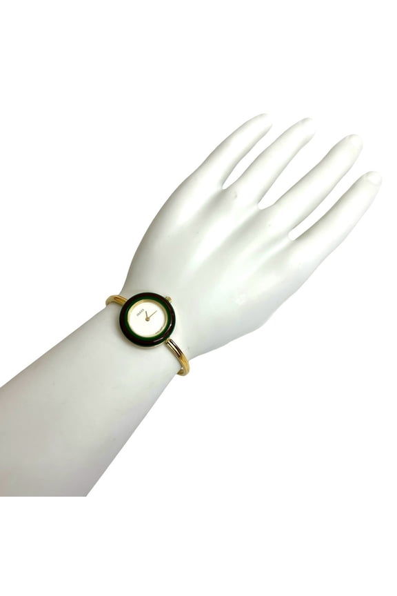 Pre-Owned GUCCI Gucci Sherry Line GP Quartz Wristwatch with Changeable Bezel, Gold,... (Good)