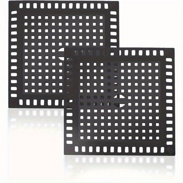 Paquete de 2 filtros de pelo for desagüe de ducha, cubierta de embudo antiobstrucción for baño, filtro cuadrado de acero inoxidable y silicona