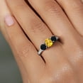 thumbnail image 4 of Gem Stone King 1.82 Cttw Yellow Citrine and Black Onyx Ring for Women | 925 Sterling Silver | Gemstone Birthstone | Three Stone Wedding Engagement Anniversary Promise Ring for Women| Size 6, 4 of 6