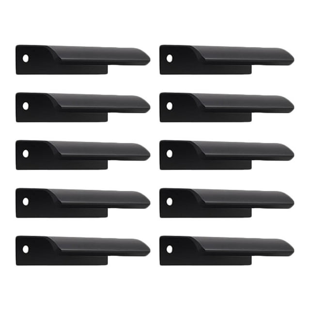MasteelfCA 10pcs Hidden Finger Pull Handle Creative Cabinet Pulls Black Mount Finger Pull