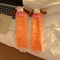 thumbnail image 2 of Lovskoo Winter Men and Women Coral Velvet Thickened Cute Novelty Gifts Novelty Socks Furry Floor Socks Orange, 2 of 3
