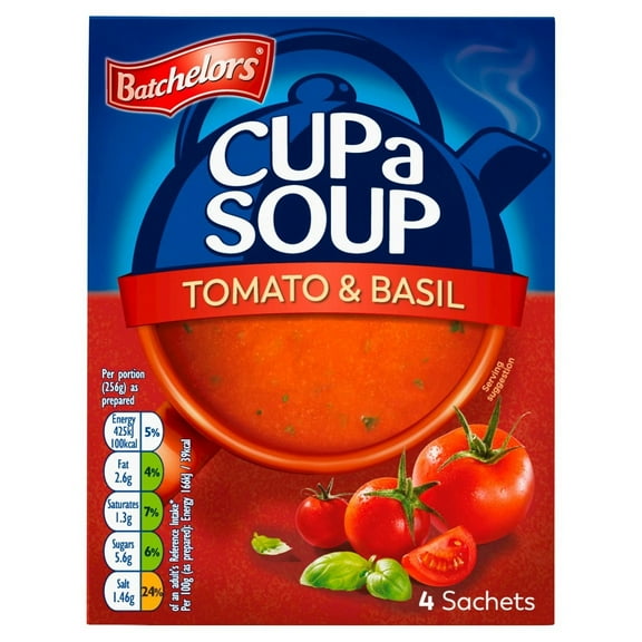 Batchelors Cup A Soup Tomato & Basil 4 x 26g - Pack of 2