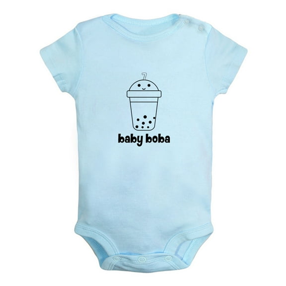 Baby Boba Funny Rompers For Babies, Newborn Baby Unisex Bodysuits, Infant Jumpsuits, Toddler 0-24 Months Kids One-Piece Oufits (Blue, 6-12 Months)