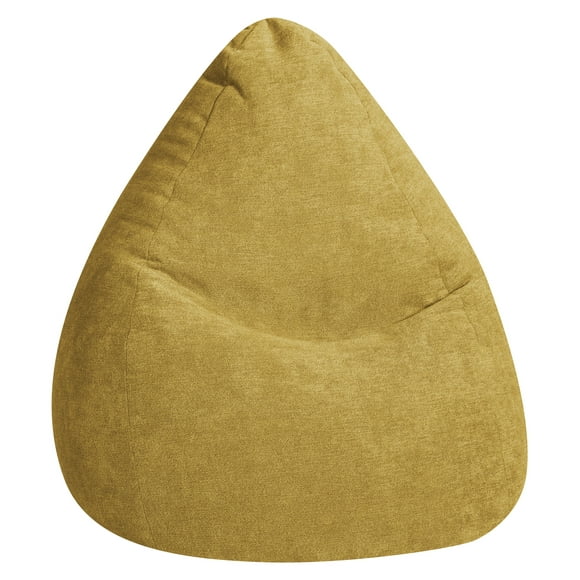 Gouchee Home Alfa Mustard Bean Bag Chair – Soft Velour Polyester Fabric with Polystyrene Bead Filling, Suitable for Adults and Teens, Lightweight & Portable Seating for Dorm or Living Room