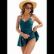 thumbnail image 3 of Traje de Baño de una Pieza para Mujer, Ajustado, Cruzado, Sin Espalda, Azul Pavo Real, Talla M, 3 of 6