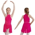 thumbnail image 2 of Aislor Kids Girls Sleeveless Halter Neck Figure Ice Skating Lyrical Modern Contemporary Ballet Dance Dress Hot Pink 16, 2 of 7