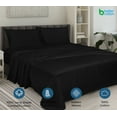 thumbnail image 4 of ROYALE LINENS 400 Thread Count 100% American Grown Cotton 4 Piece Sateen King Sheet Set - 1 Fitted, 1 Flat Sheet, 2 Pillow case - Black Bedsheet Set - Cooling Cotton Sheets - (King, Night Black), 4 of 10