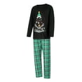 thumbnail image 4 of Christmas Family Pajamas Matching Set, Long Sleeve Tree Print T-shirt with Plaid Pants Sleepwear Loungewear, 4 of 10