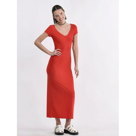 No Boundaries Maxi Dress with Cap Sleeves, Women's