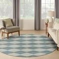 thumbnail image 5 of Nourison Positano 8' x Round Aqua Diamond Modern Flatweave Indoor/Outdoor Rug, 5 of 13