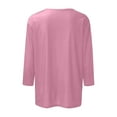thumbnail image 6 of Aihuaihua Long T Shirts for Women for Leggings V Neck Going Out Shirts Solid Ladies Casual Tops Ladies Fall Outfits Pink M, 6 of 6