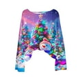 thumbnail image 2 of Womens Tops Christmas Printed Casual Crew Neck Long Sleeve Pullover Sweater Knitted Pullover Top,Blouse for Women Hot Pink L, 2 of 6