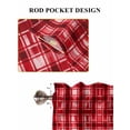 thumbnail image 6 of Red Plaid 2 Panel Kitchen Curtains for Small Windows, Modern Art Checkered Farmhouse Bathroom Tier Curtain, Short Window Treatment for Bedroom/Living Room 55"x24", 6 of 6