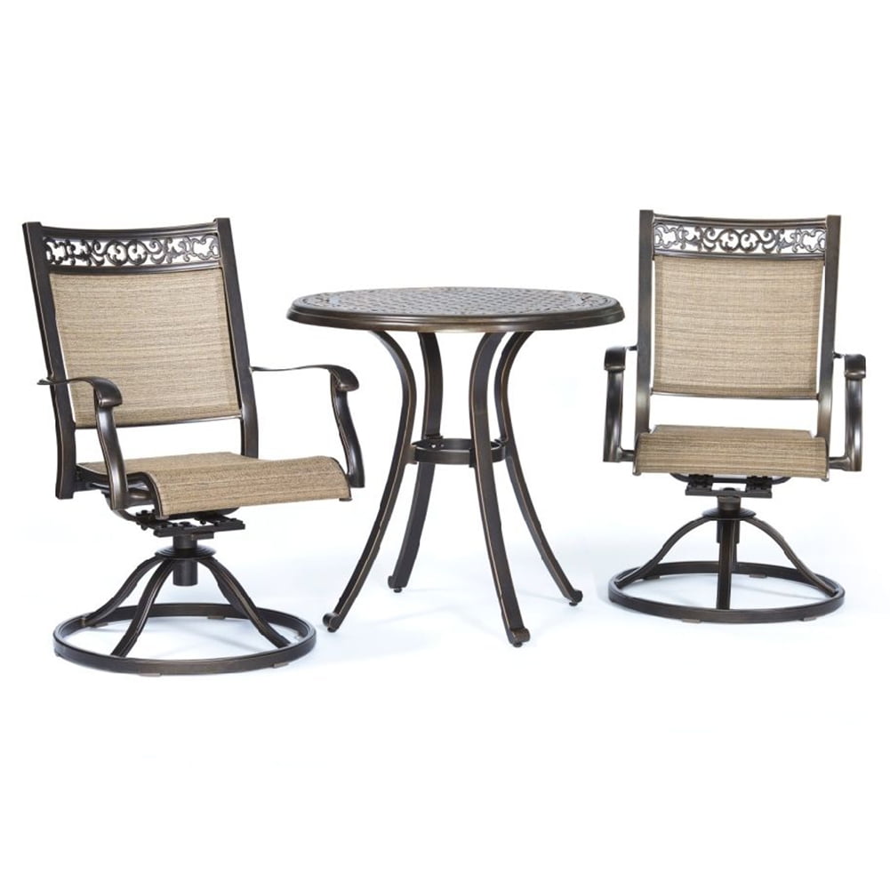 Kepooman Outdoor Bistro Dining Set with Swivel Rocking Chairs for Garden Patio, Set of 3, Black Gold Kepooman Outdoor Bistro Dining Set with Swivel Rocking Chairs for Garden Patio, Set of 3, Black Gold