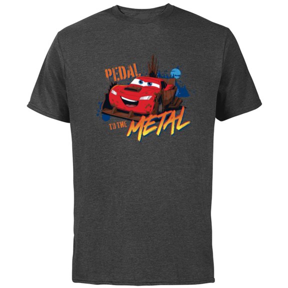 Disney PIXAR Cars on the Road Pedal to the Metal - Short Sleeve Cotton T-Shirt for Adults - Customized-Charcoal