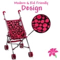 thumbnail image 6 of HUSHLILY - Baby Doll Stroller, Light Weight Foldable, with Smooth Rolling Wheels - (Pink & Black Polka Dots), 6 of 8