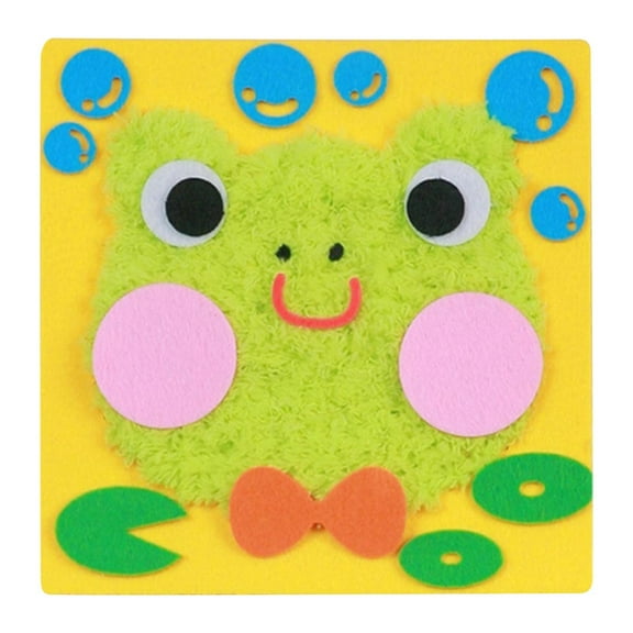 DIY Embroidery Doll Set, Kids Sewing Crafts Kit, Cartoon Animal Knitting Toys with Wool, Educational Hand-Eye Coordination Development, Easy-to-Learn Instructions, Safe Non-Toxic Components, 21x21cm
