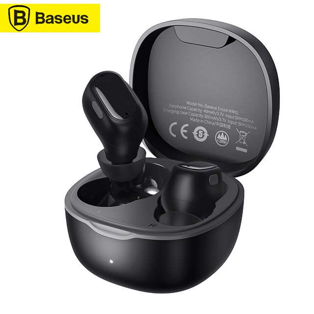 Auriculares inalambricos Baseus WM01 Mini auriculares inalámbricos verdaderos BT5.0 Reducción de ruido HD Llamadas Auriculares deportivos de larga duración con micrófono Baseus Auriculares inalambricos