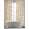 thumbnail image 5 of Beige Floral Sheer Curtains 108 Inch Length 2 Panels Set Window Treatments, Vintage Spring Botanical Flowers Rod Pocket Semi Curtains for Living Room/Bedroom/Kitchen Décor, 104"W x 108"L, 5 of 7