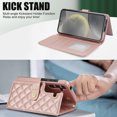 thumbnail image 3 of Case Wallet for Samsung Galaxy S24, [Wristlet & Crossbody Strap] RFID Blocking 5 Card Slots Stand [Shockproof TPU Shell] PU Leather Magnetic Flip Cover Compatible with S24, Rosegold, 3 of 9