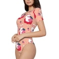 thumbnail image 2 of The Xecao Bunny And Strawberry Women's Crew Neck Body Suit, a short-sleeved bodysuit and basic swimsuit, both comfort and style for dating and daily life, 2 of 9