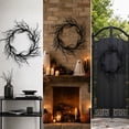 thumbnail image 4 of WWC Halloween Wreath, 16 inch Handmade Black Bare Branch Wreath, Gothic Halloween Decor Twig Wreath for Halloween Party Front Door Porch and Fireplace, 4 of 6