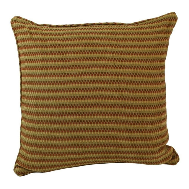 25-inch Double-corded Patterned Tapestry Square Floor Pillow with Insert, Autumn Gingham